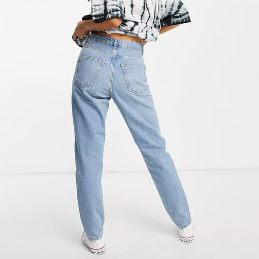 topshop high rise mom jeans in bleach - size 25