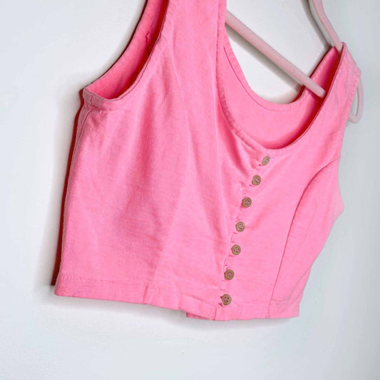 miro neon pink crop top tank - size medium