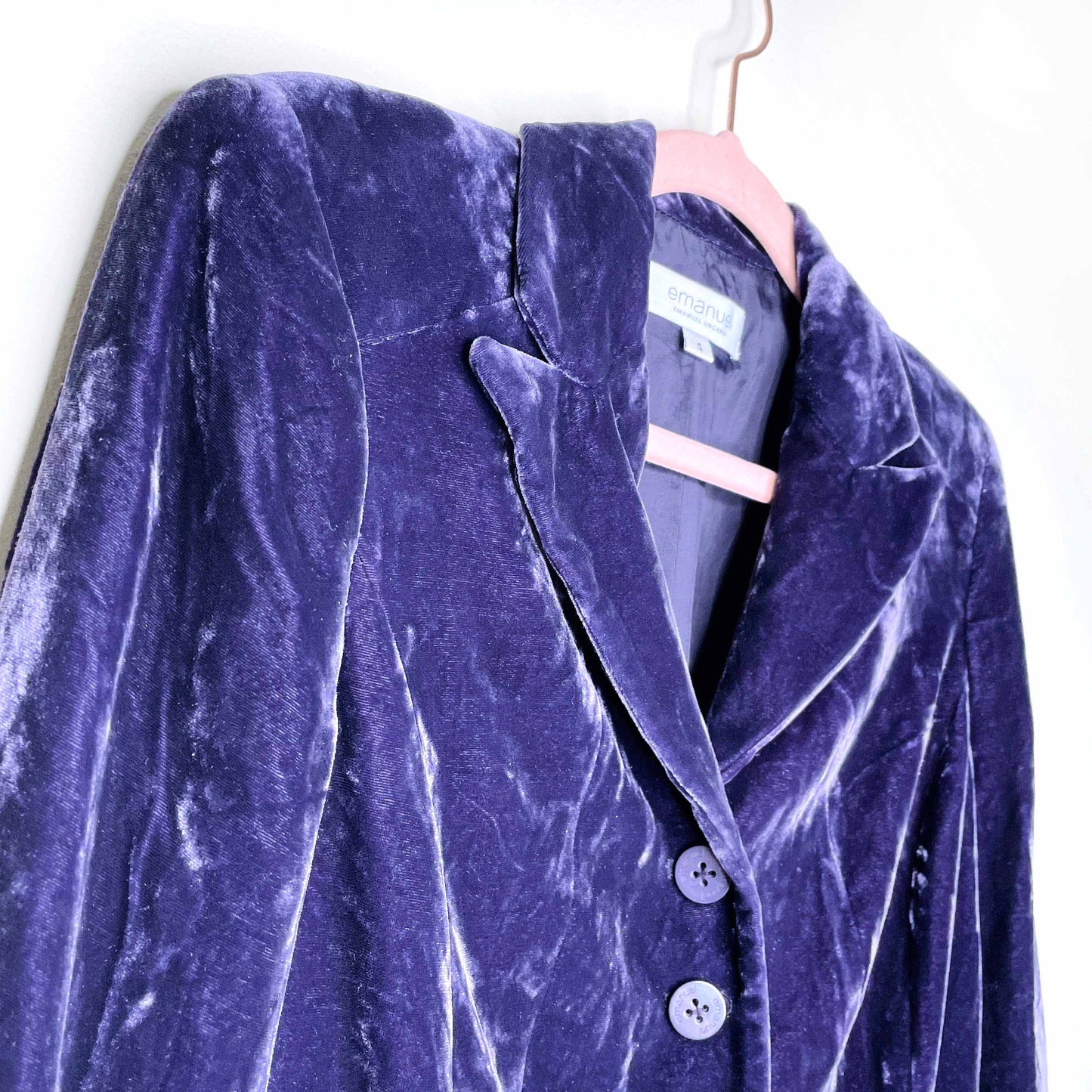 emanuel ungaro purple silk velvet fitted blazer - size 4