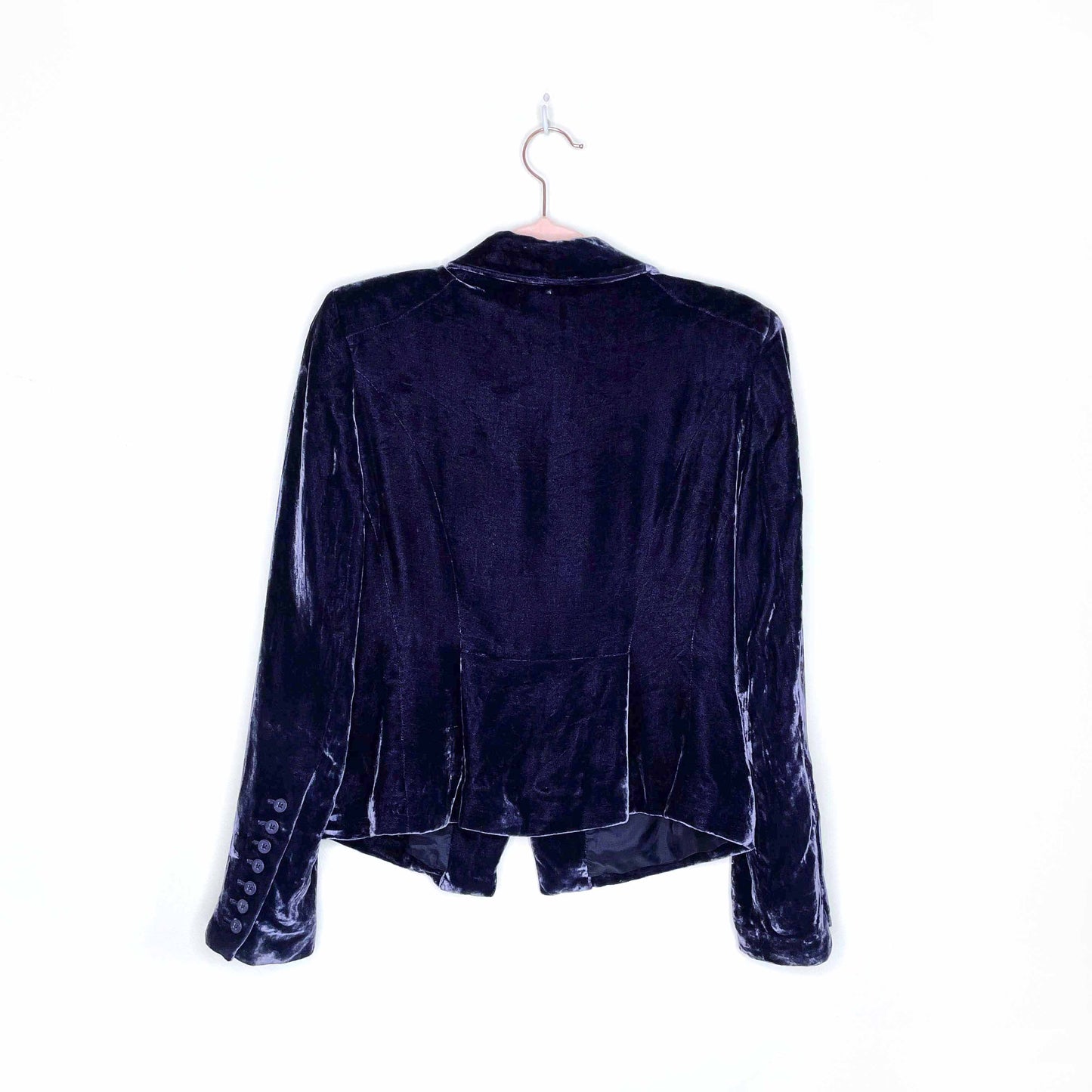 emanuel ungaro purple silk velvet fitted blazer - size 4