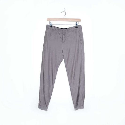 vince grey cupro-cotton trouser joggers - size 2