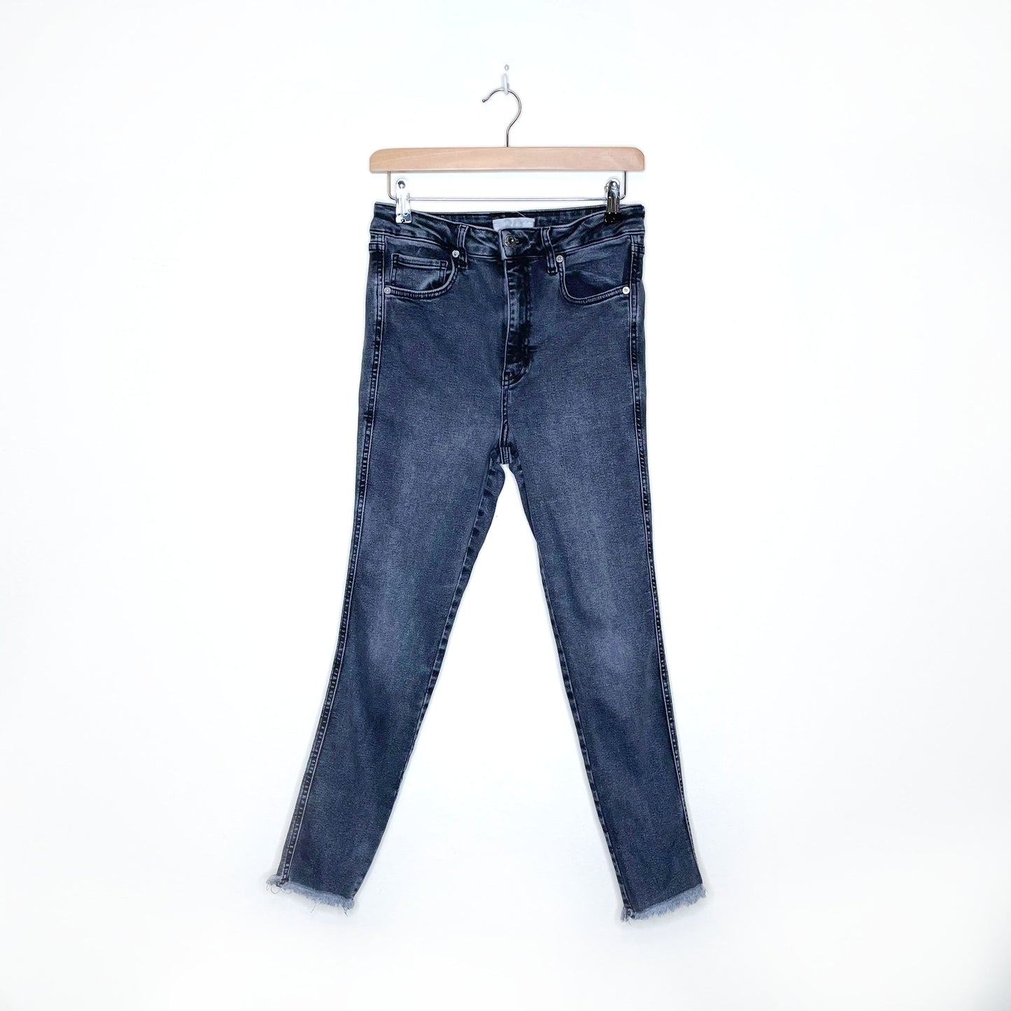 we the free high rise raw hem skinny jeans - size 30