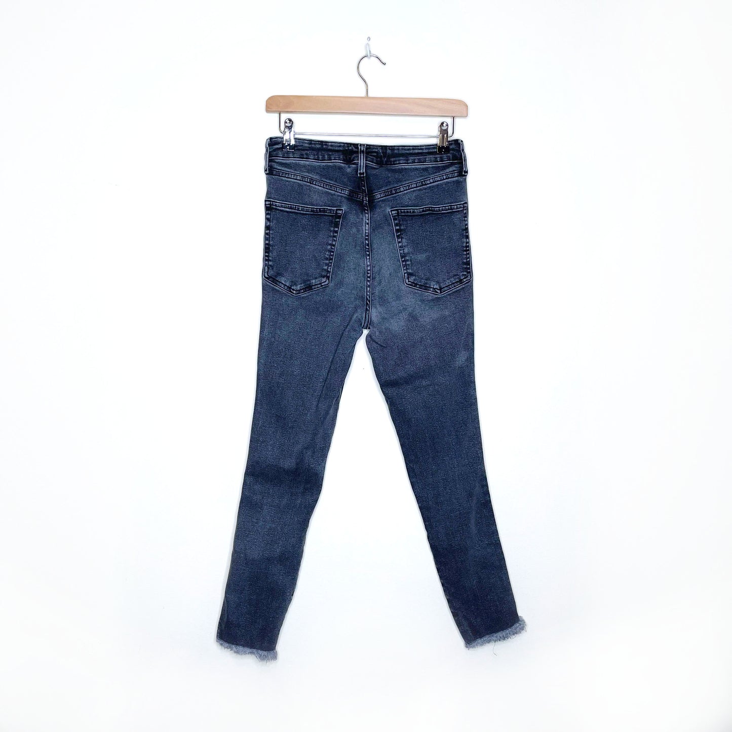 we the free high rise raw hem skinny jeans - size 30