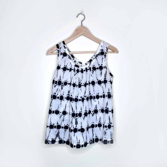 whit anthropologie tie dye tie-back cotton tank - size medium