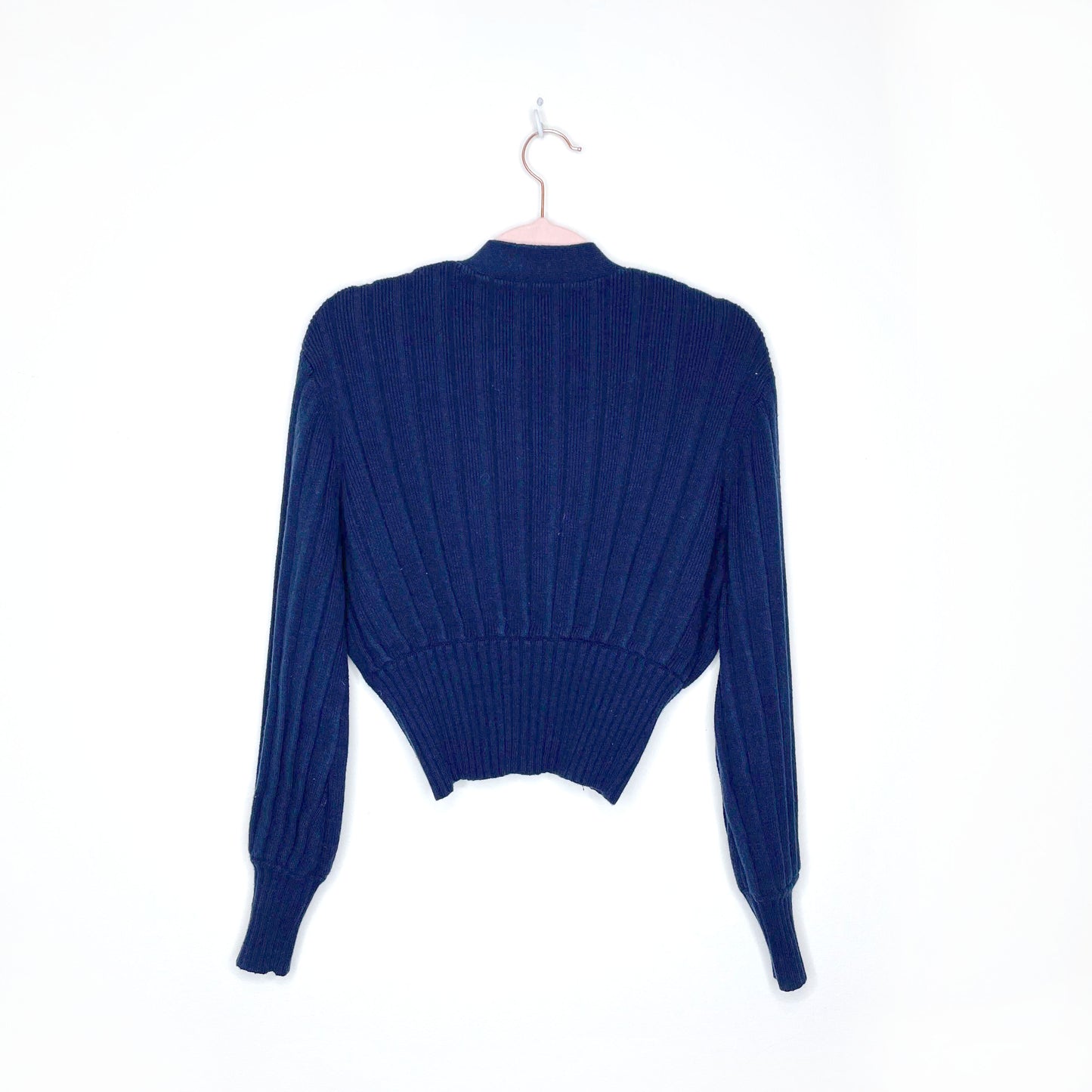 wilfred blue thais cropped deep v cardigan - size xs