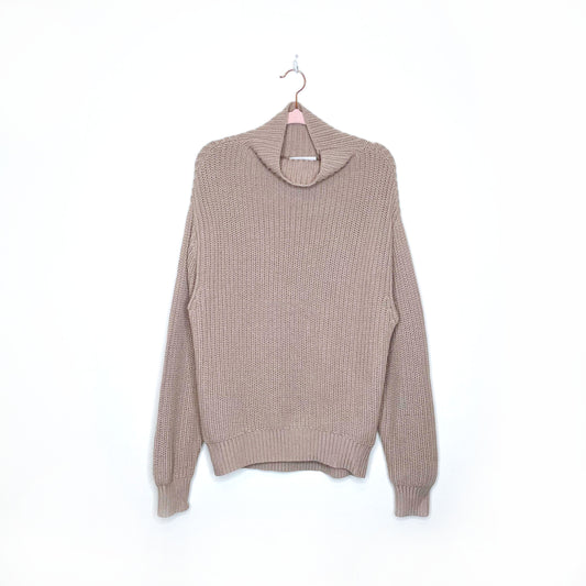 wilfred montpellier tan mockneck oversized sweater - size xxs