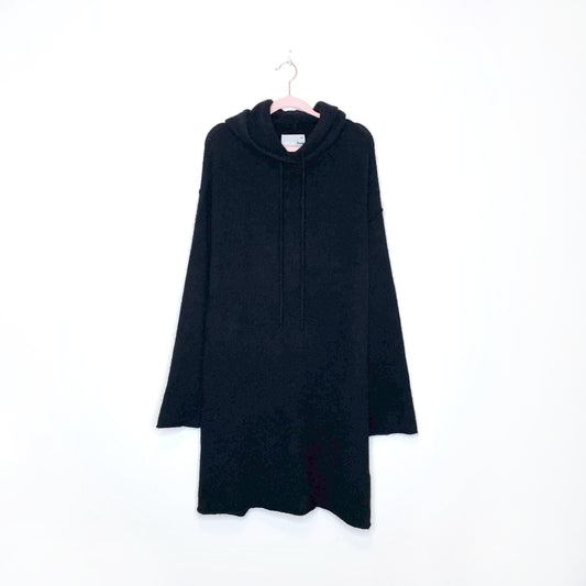 wilfred free black alpaca sissi hooded sweater dress - size large