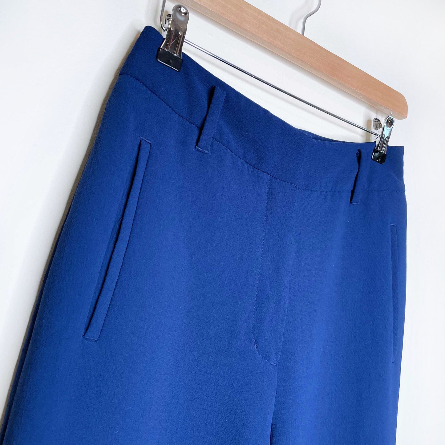 wilfred blue crepe high waist trouser - size 8