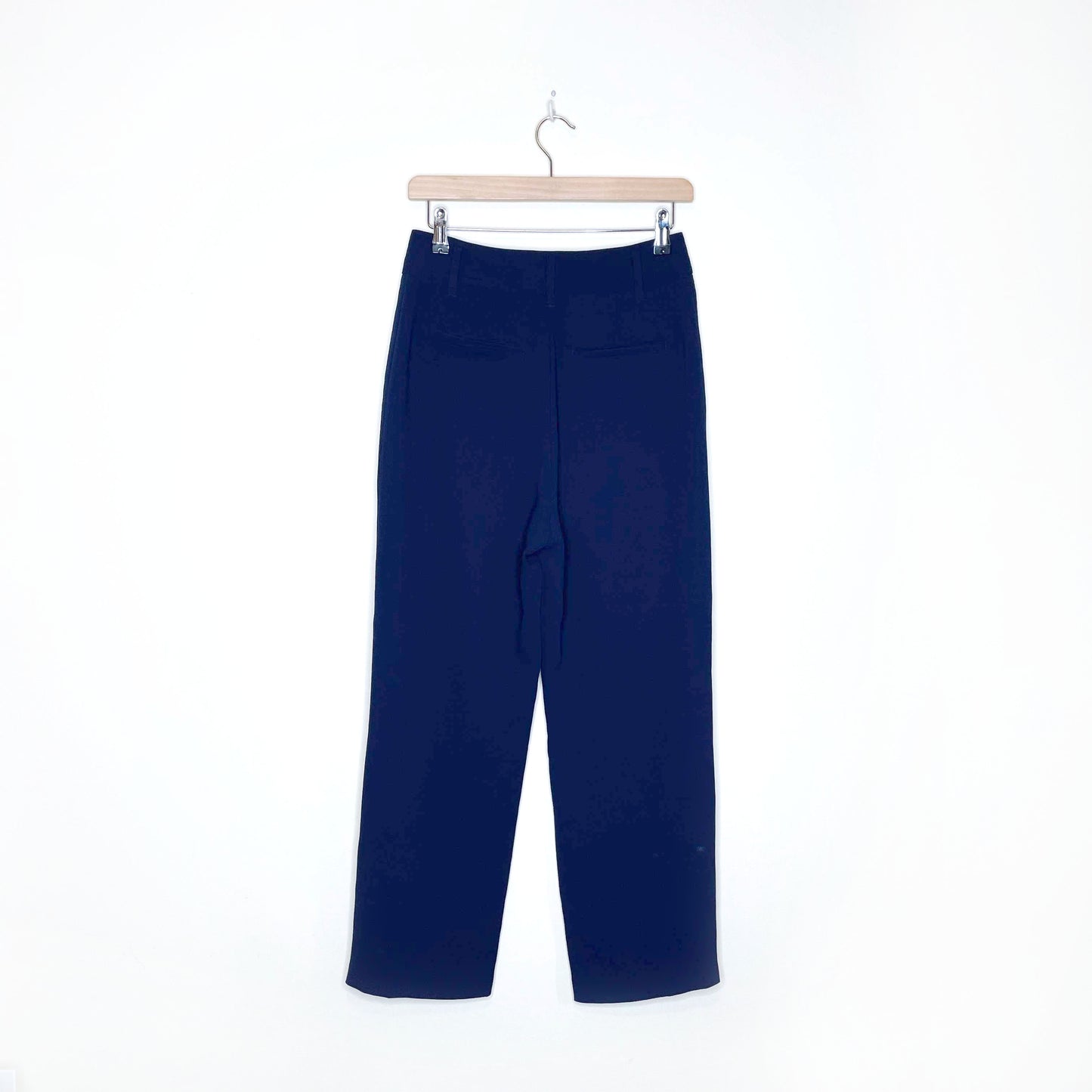 wilfred blue crepe high waist trouser - size 8