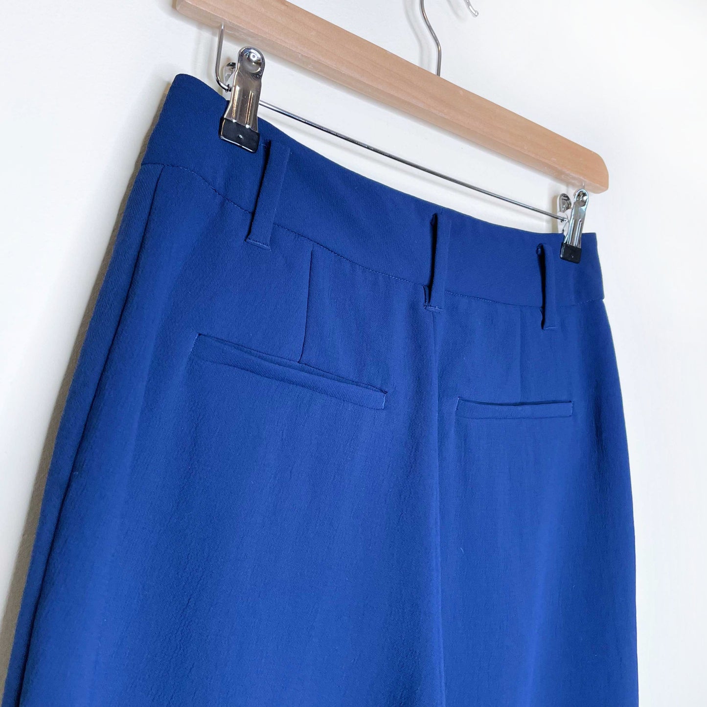 wilfred blue crepe high waist trouser - size 8