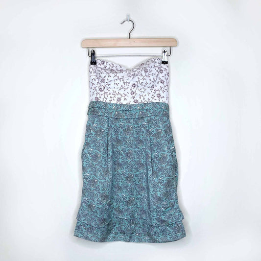 Wilfred strapless floral summer dress - size 4