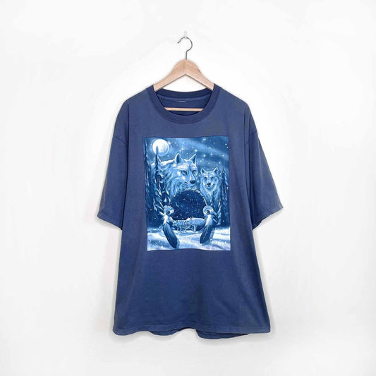 vintage wolf dream catcher tee - size XL