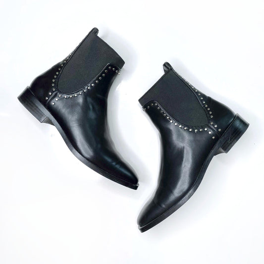 zara studded leather chelsea sock ankle boots - size 40