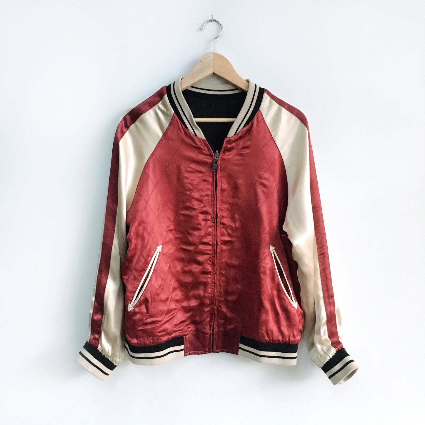 Zara Reversible Satin Bomber Jacket - size Small