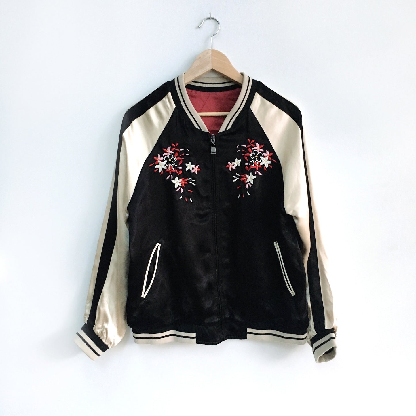 Zara Reversible Satin Bomber Jacket - size Small