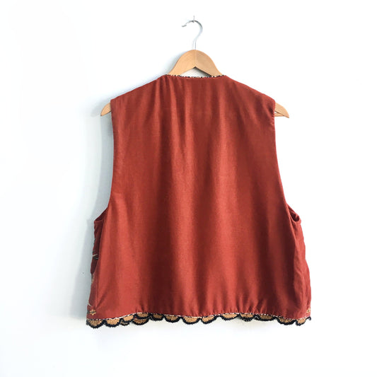 Zara velvet embroidered vest - size Large