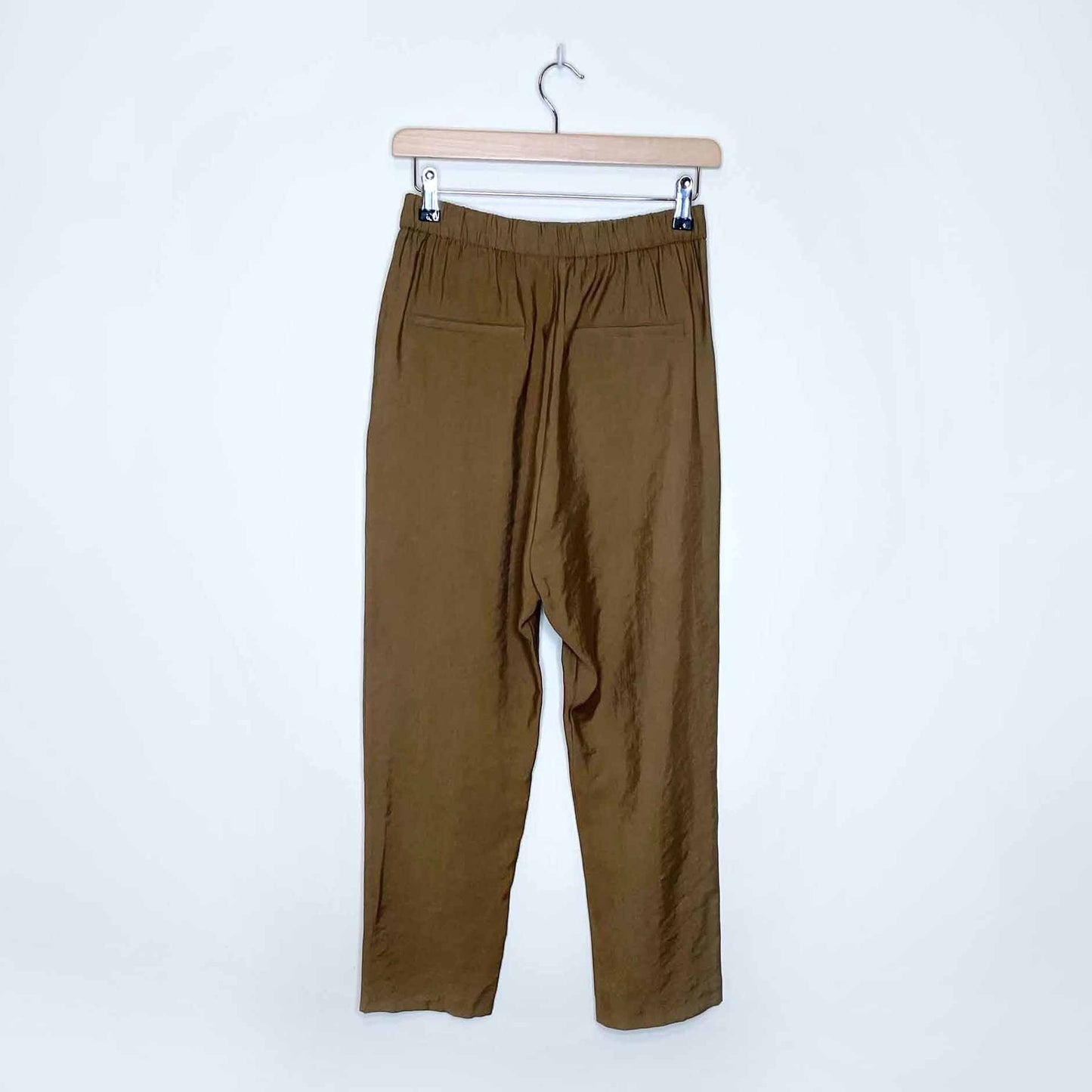 zara classic tapered trousers with elastic waist - size xs