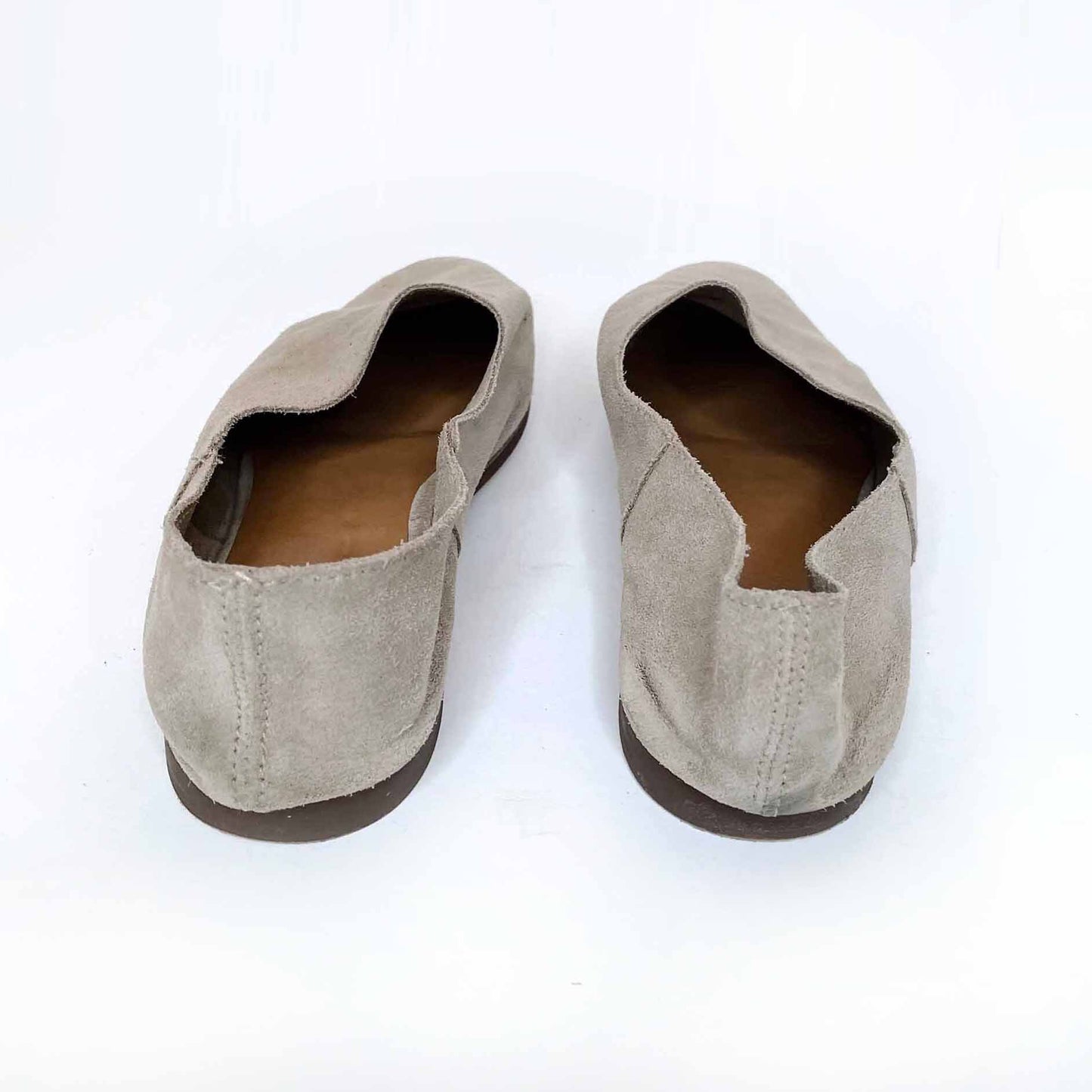 zara suede slip on minimalist flats - size 39