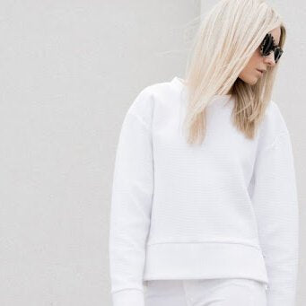 wilfred free white ribbed zuzanna sweatshirt - size xxs